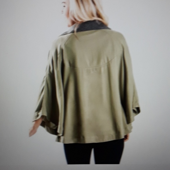 All For Color Olive Poncho Cape NWT - Picture 2 of 7